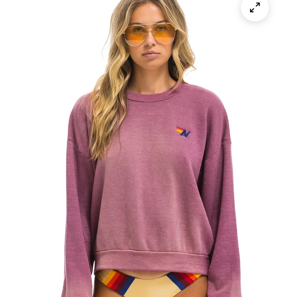Aviator Nation essential relaxed crew Sweatshirt in berry